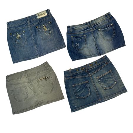 Y2K Low Rise Denim Micro Mini Skirts