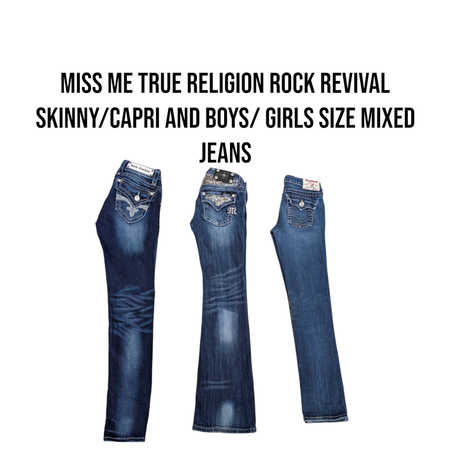 Miss Me True Religion And Rockrevival Skinny, Capri, and Boys/ Girls size Mixed