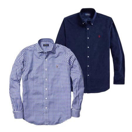 Ralph lauren cotton button down shirt Side logo strip plain mixed 100x PCS Bundle