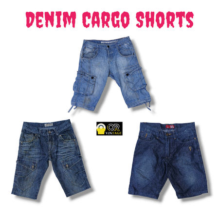 Denim Cargo Shorts