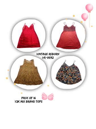Y2K Mix Brand Tops - Pack of 16! Vintage Reborn VR-0032 - Effortless Style!