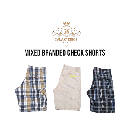 Mixed Branded Check Shorts