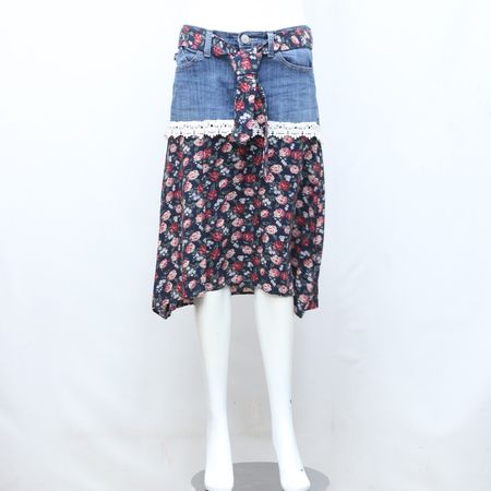 CV0124 Upcycled Denim Skirts With Polly Bottom - 20 Pcs