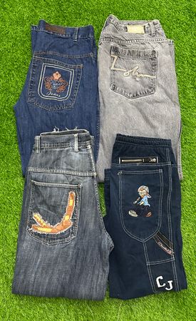 Hiphop jeans 25 pieces .kalkarni,ecko,southpole,rocawear,coogi,seqn john,fubu