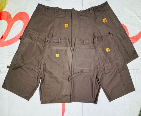 Shorts Marroni Scuri Stile Rework Carhartt
