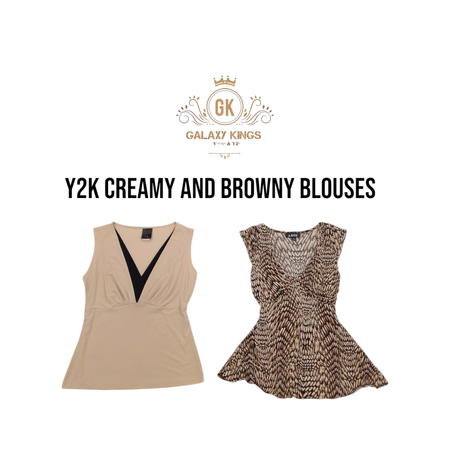 Blouses Y2k crémeuses et brunes