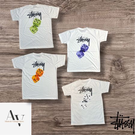 Stussy rework style all colour dice white T shirts