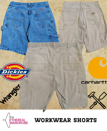 Workwear/Carpenter Shorts Including Carhartt, Dickies and Wrangler Bundle of 10 pcs (RN#1062)