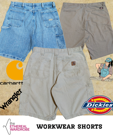 Workwear/Carpenter Shorts Including Carhartt, Dickies and Wrangler Bundle of 10 pcs (RN#1056)