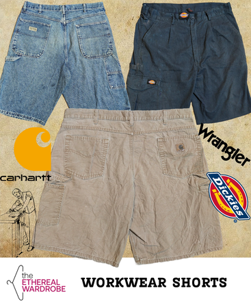 Workwear/Carpenter Shorts Including Carhartt, Dickies and Wrangler Bundle of 10 pcs (RN#1080)