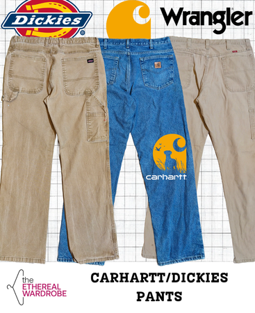 Branded Workwear Pants Including Carhartt, Dickies and Wrangler Bundle of 10 pcs (RN#1074)
