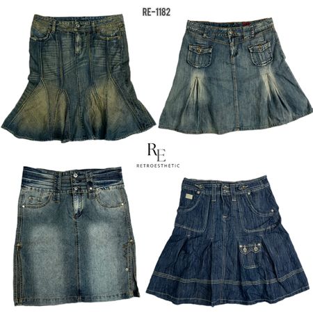Y2K Britney Era Denim Midi Skirts (RE-1182)