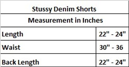 Stussy rework style colour denim shorts