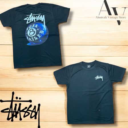 T shirts Stussy retravaillés style 8 ball Born Rised