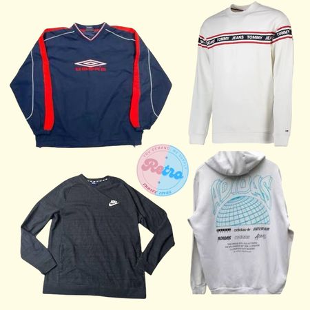 Y2K & 90s Sweatshirts Sports Branded Hoodies/Crewneck/Jackets: 10 Pcs