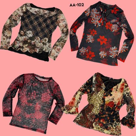 Y2K Love Story Full Sleeve Mesh Tops (AA-102)