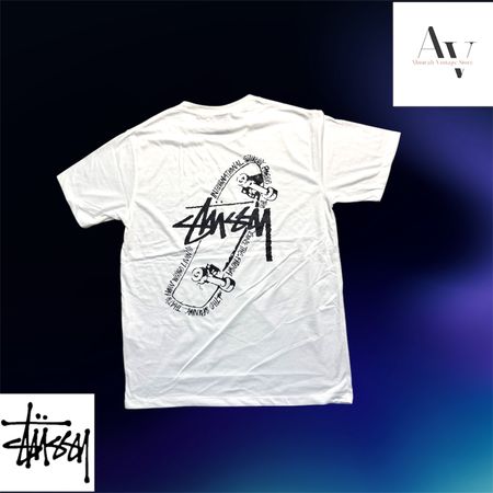 Stussy rework style white Skateboard t shirts