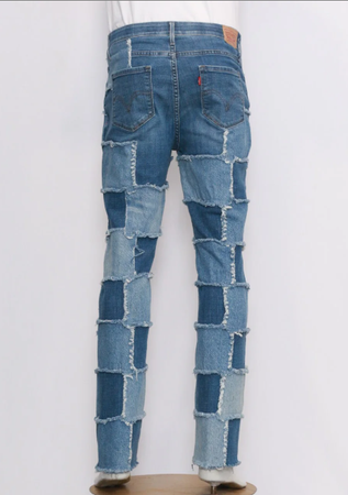 CR756 Upcycled Levi's Box Patch Denim Jeans