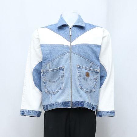 CR727 Upcycled Carhartt Patchwork Denim Jacket