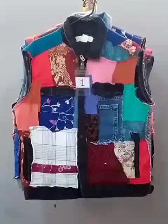 CR-63 Upcycled Colourful Patch Denim Vest