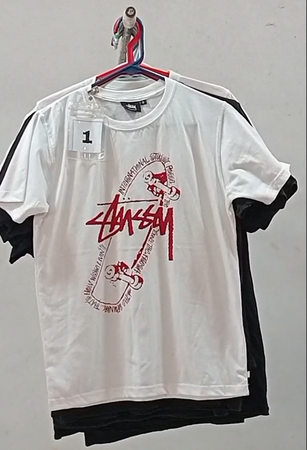 T-shirts imprimés Stussy de style retravaillé CR68