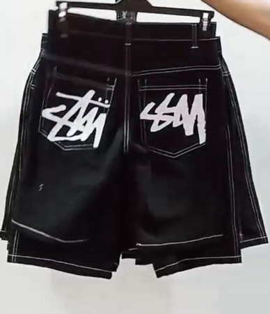 Shorts imprimés Stussy style retravaillé CR-72