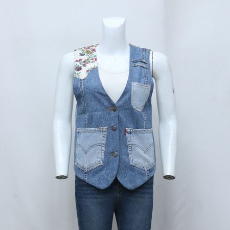 CR-94 Upcycled Levi's Women's V-Neck Denim Vest