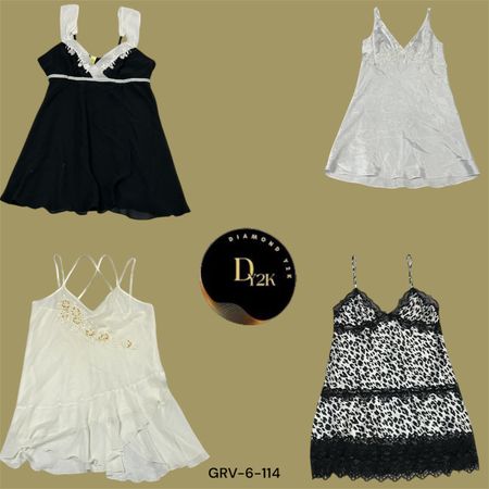 Black & White Beauty – Vintage Y2K Slip  (GRV-6-114)