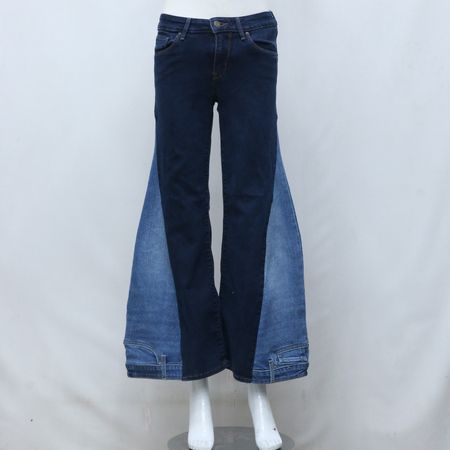 CR116 Upcycled Ladies Levi's Two Tone Denim Flare Jeans