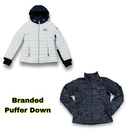 Branded puffer jackets