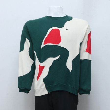 CR733 Upcycled Mix Branded Patchwork Sweatshirt