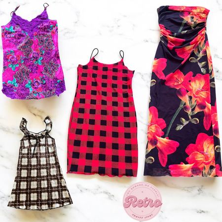 Y2K Mini & Slip Dresses – Retro Florals, Bold Checks & 90s Night Out Vibes