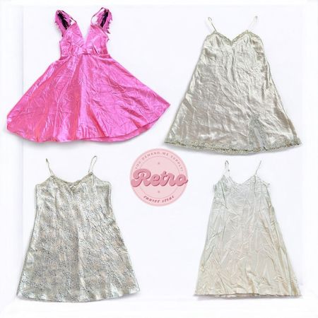 Y2K Slip Dresses – Shiny Satin, Lingerie Lace & 90s Glam Mix for Women