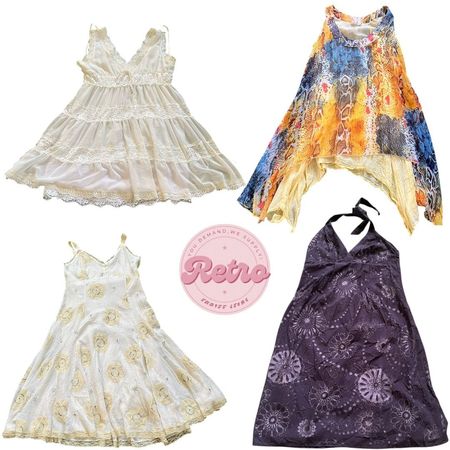 Y2K Midi Dresses – Boho Lace, Tie-Dye & Retro Halter Styles for Women
