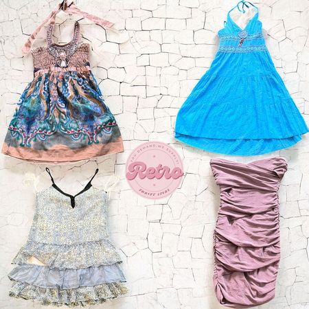 Y2K Mini & Midi Dresses – Ruffle Layers, Boho Halters & 90s Ruched Styles for Women