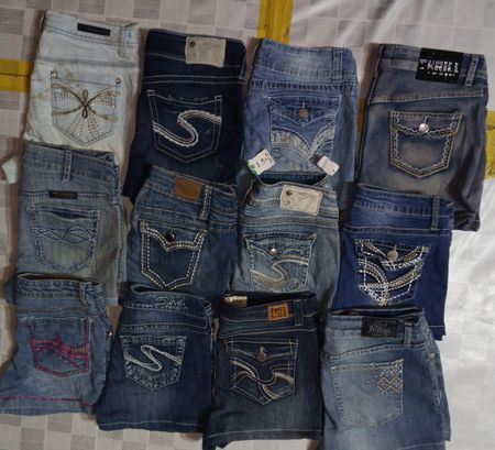 SILVER AND OTHER MIX BRANDS MINI SHORTS (ID 1150)