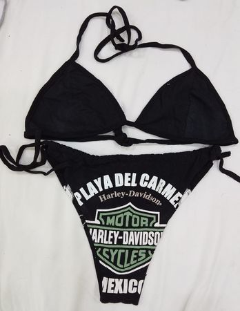 CR-4445 Upcycled Harley Davidson Bikinis Sets