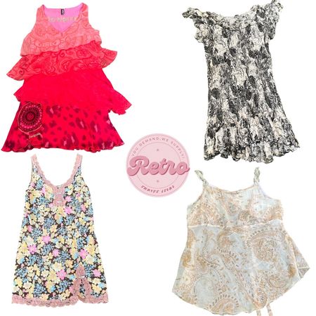 Y2K Mini Dresses – Ruffle Layers, Lace Florals & Retro Prints Mix for Women