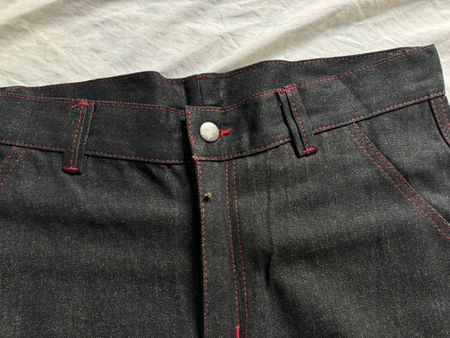 Short en denim noir Rework Style Stussy.