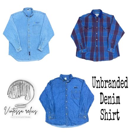 Chemise en denim non marquée pour homme VP11