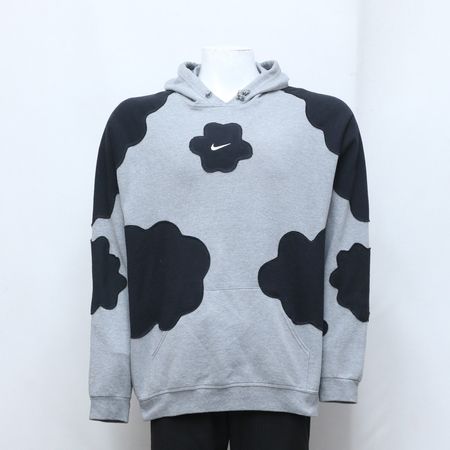 CR731 Upcycled Mix Branded Flower Pattern Patch Hoodies