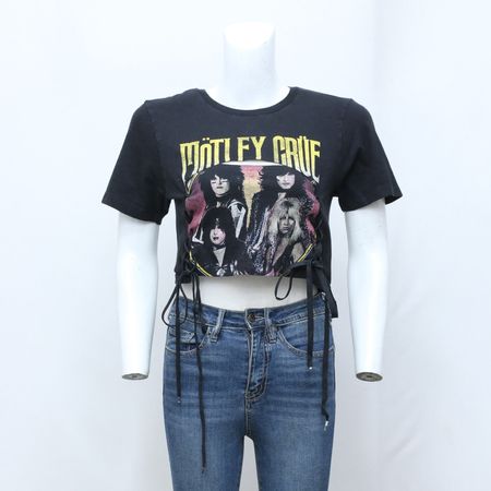 CR-180 Überarbeitete Damen Cropped T-Shirts Top