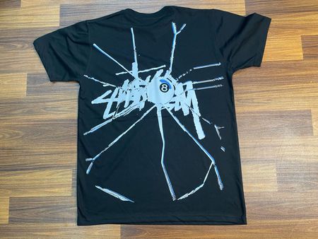 Stussy rework style black shatterd t shirt