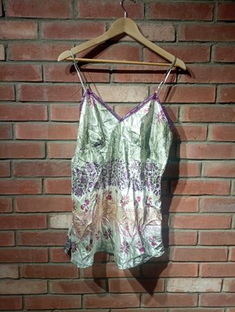 Printed silk slip dress