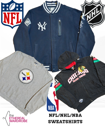 Branded NFL, NHL and NBA Sweatshirts Including Nike and Adidas Bundle of 12 pcs (RN#1217)