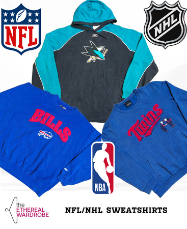 Branded NFL, NHL and NBA Sweatshirts Including Nike and Adidas Bundle of 12 pcs (RN#1248)