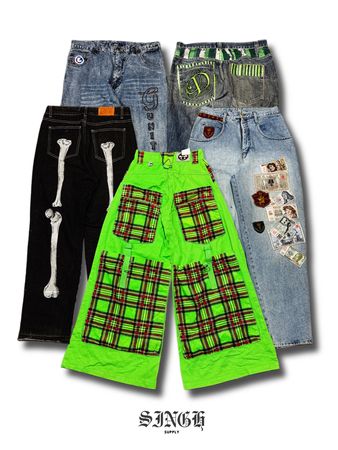 ヒップホップ x 日本の刺繍入りジーンズ