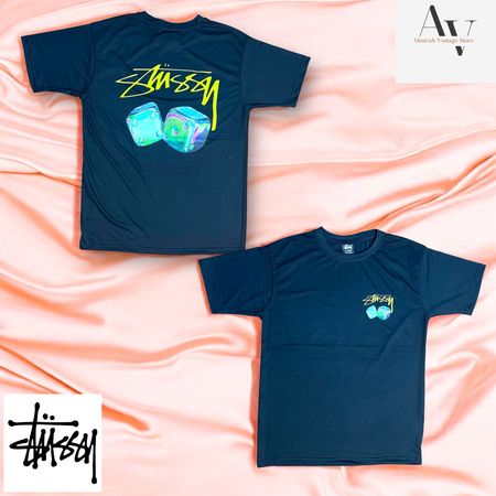 T-shirt Stussy rework style con dado iridescente