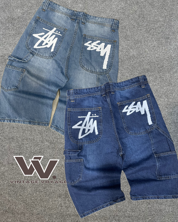 Shorts en denim style rework Stüssy #24625