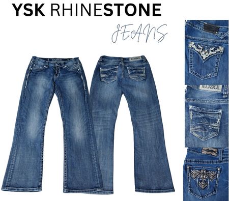 Y2K Embroidery bootcut jeans 👖 😍